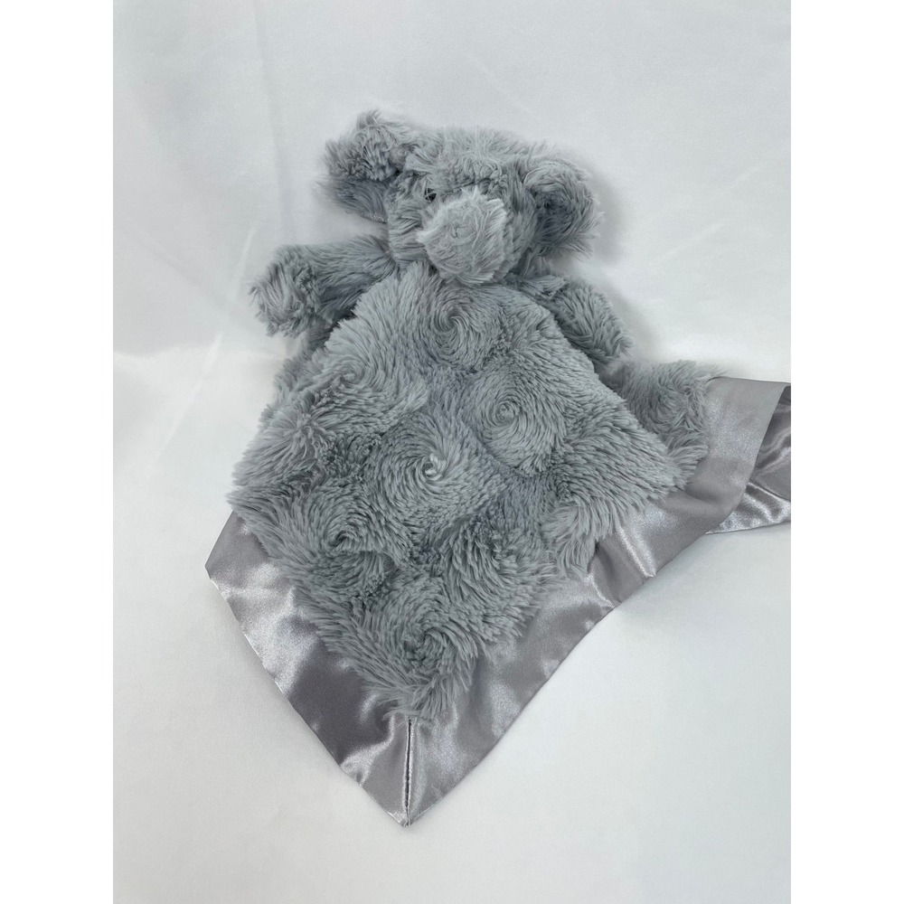 Cloud Island Gray Plush Elephant Lovey Blanket Satin Back